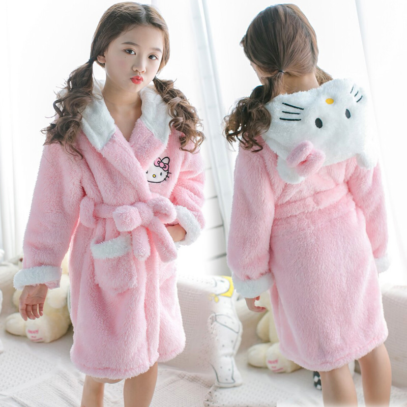 Winter Clothing For Babies - Hello Kitty Miniso Coral fleece nightgown