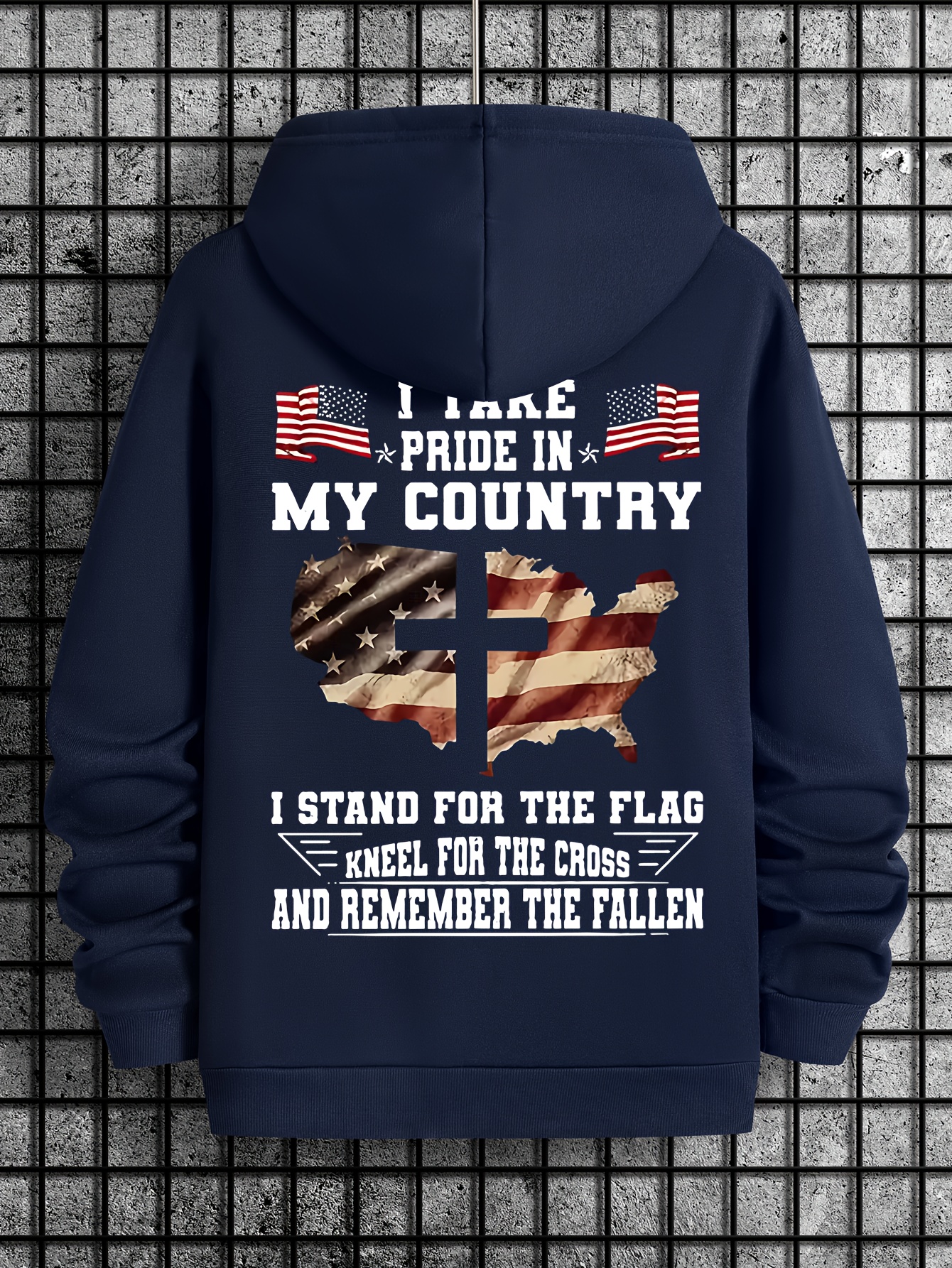 Winter Clothing Ideas - American Flag Graphic Print Pullover Hooded