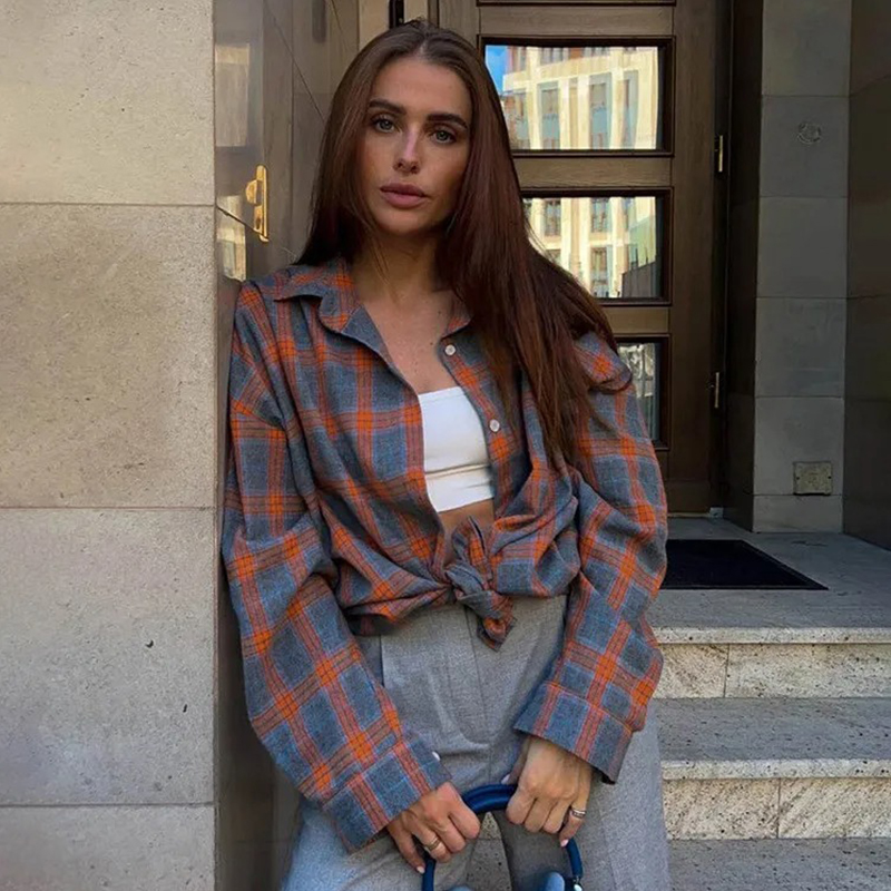 Winter Clothing Vintage - Women Vintage Long Sleeve Shirt Oversized