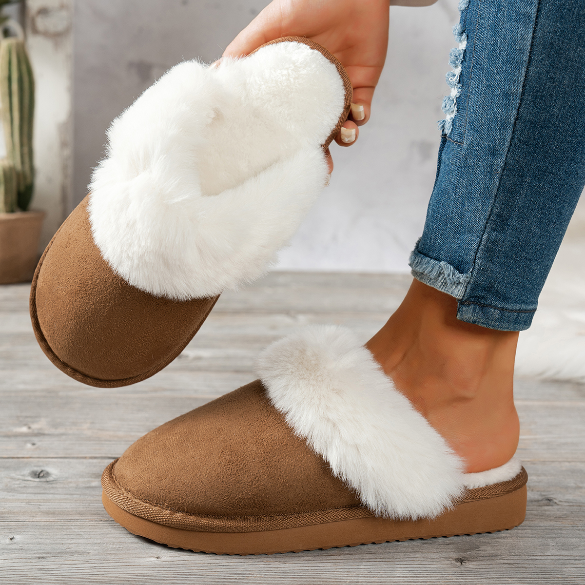 Winter Clothing Material - Women's Winter Solid-Color Warm Non-Slip Comfortable