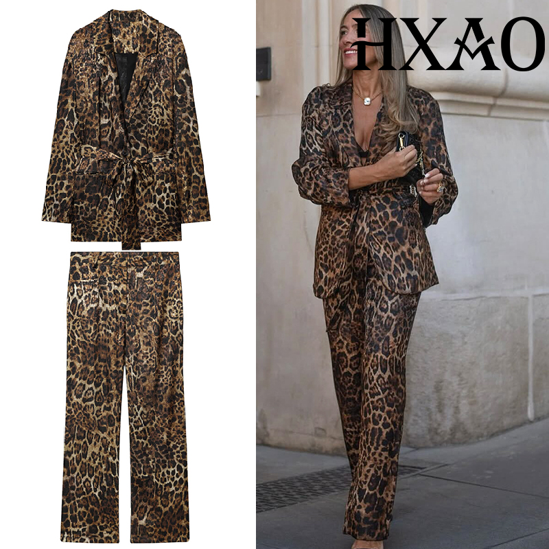 HXAO Leopard Pants Sets 2 Piec - Winter Clothing Vintage recension och pris