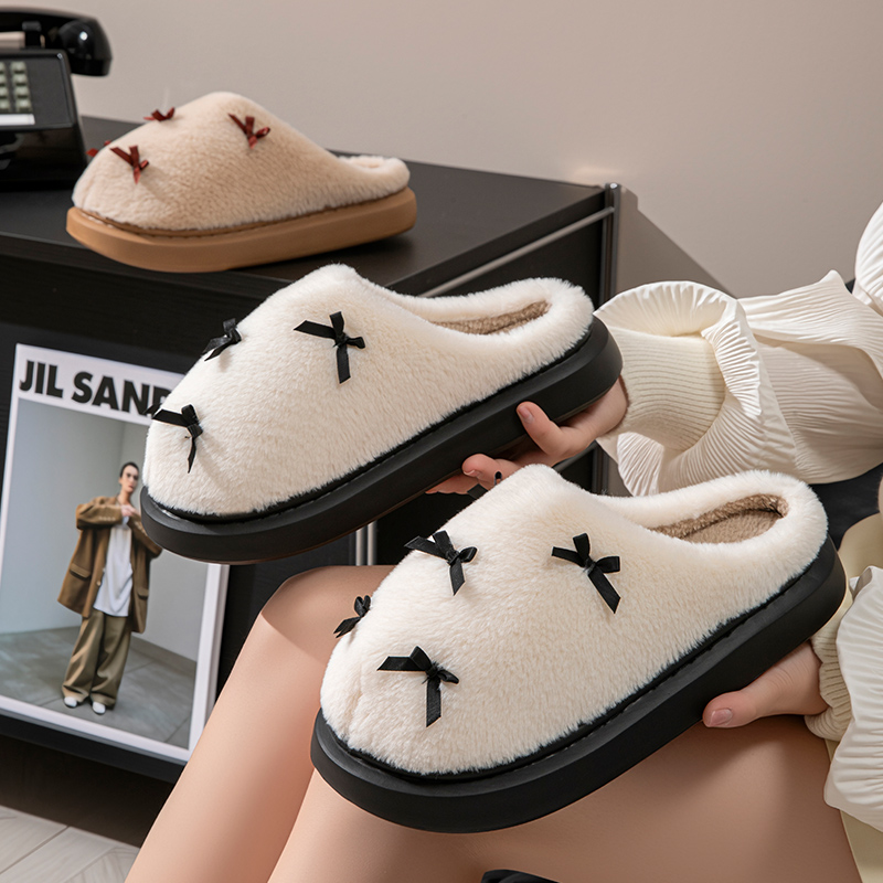 Fashion Women's Bow Slippers W - Winter Clothing Material recension och pris