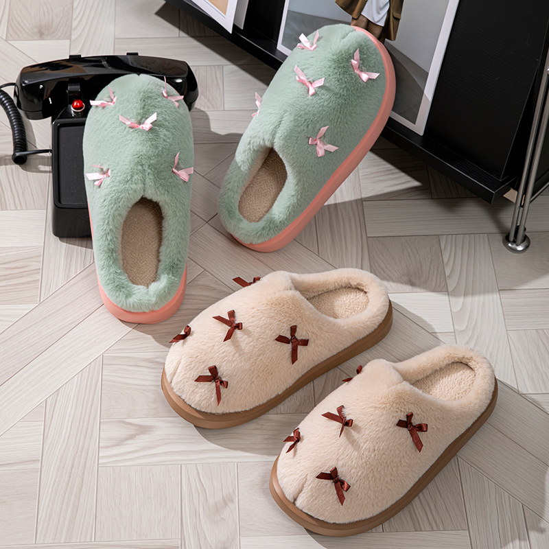 Fashion Women's Bow Slippers W - Winter Clothing Material recension och pris