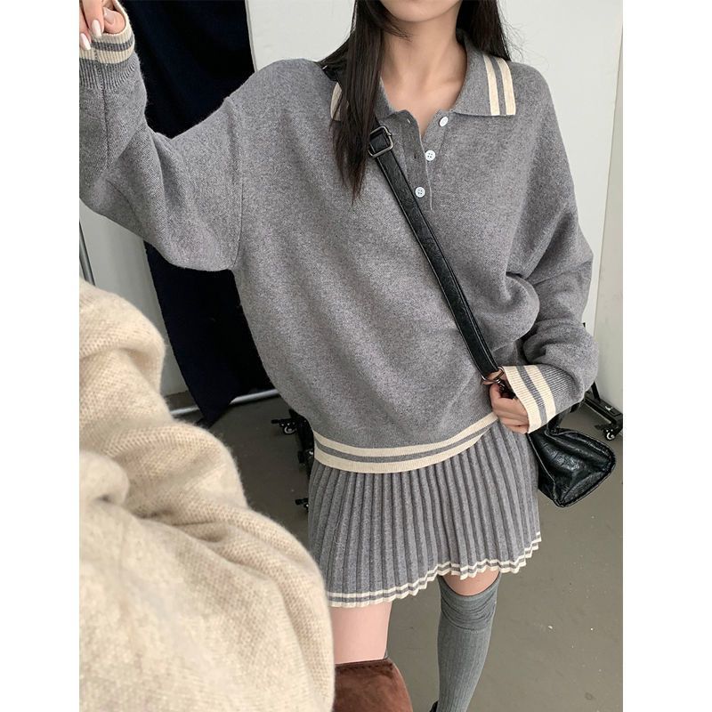 Color Blocked Polo Collar Long - Winter Clothing Sales recension och pris