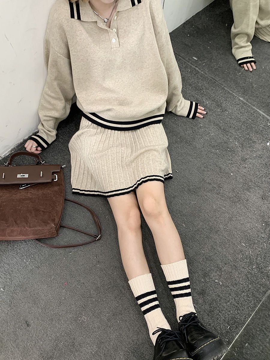 Color Blocked Polo Collar Long - Winter Clothing Sales recension och pris