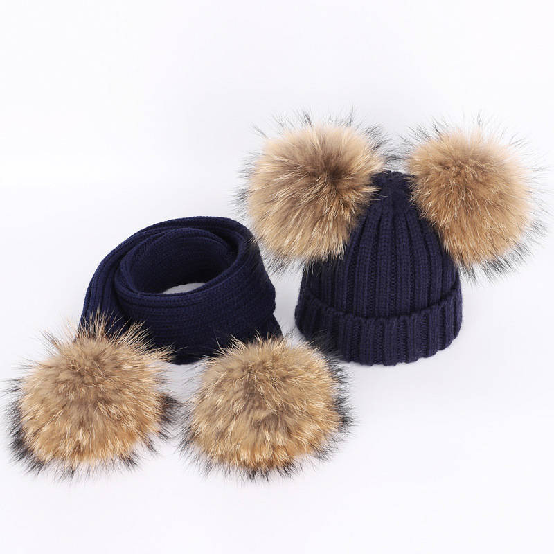 Real Raccoon Fur Balls Kids Kn - Winter Clothing Boys recension och pris