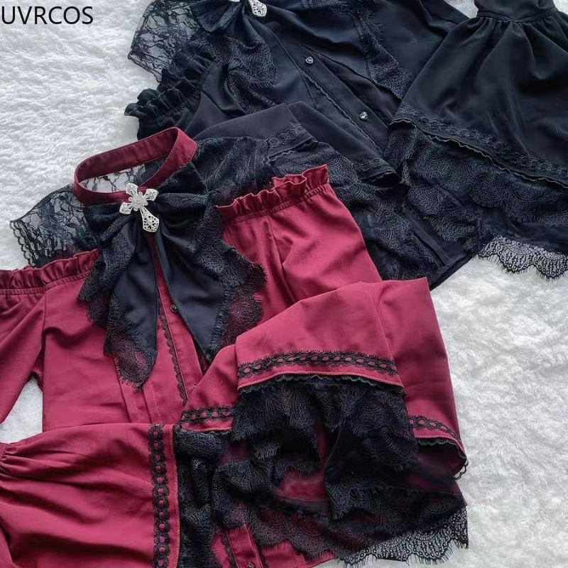 Gothic Y2k Lolita Style Shirts - Winter Clothing Vintage recension och pris
