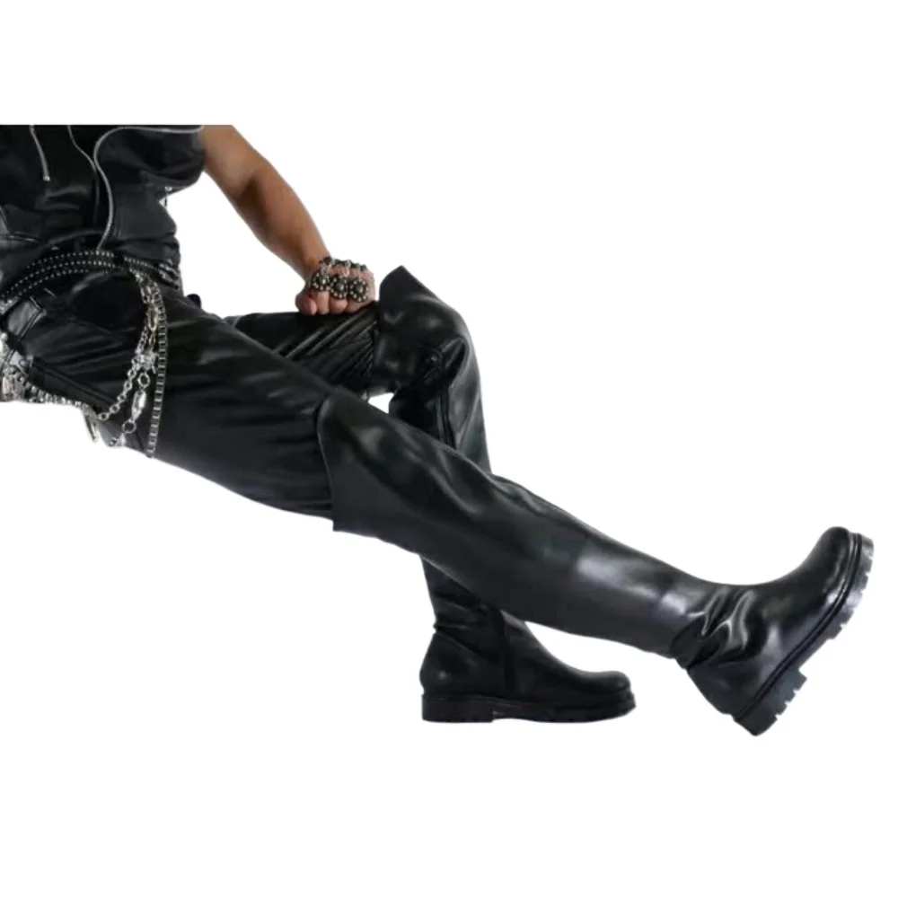 Men's Leather Over-the-Knee Bo - Winter Clothing Material recension och pris