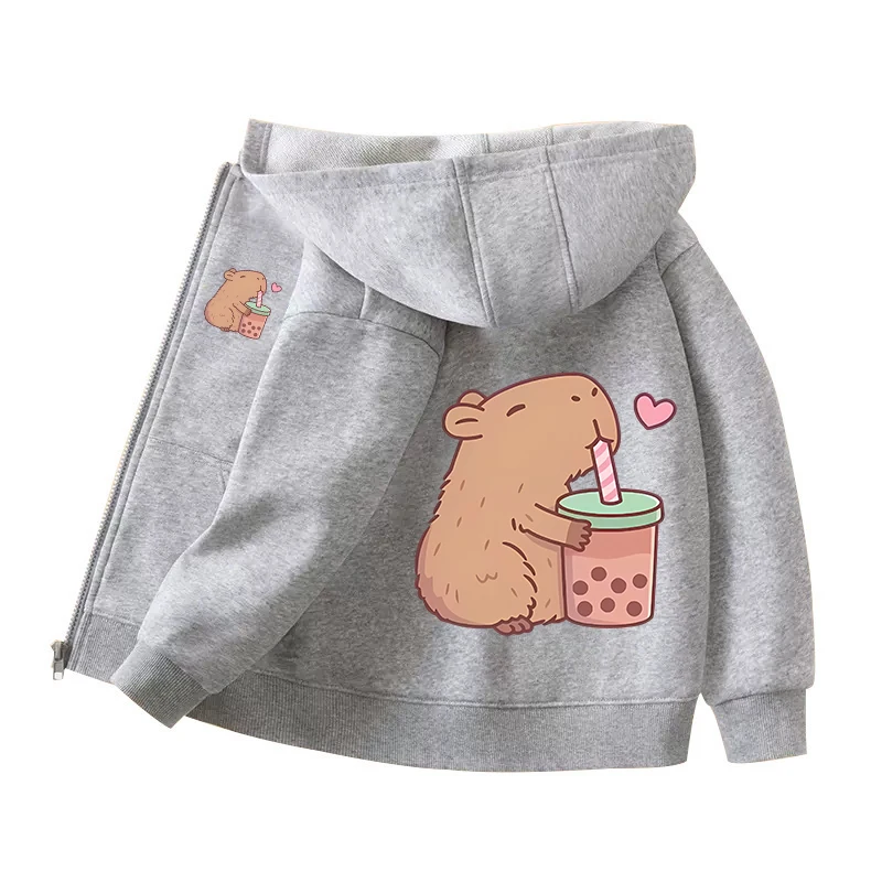 Capybara Zipper Hoodies Coats  - Winter Clothing Boys recension och pris