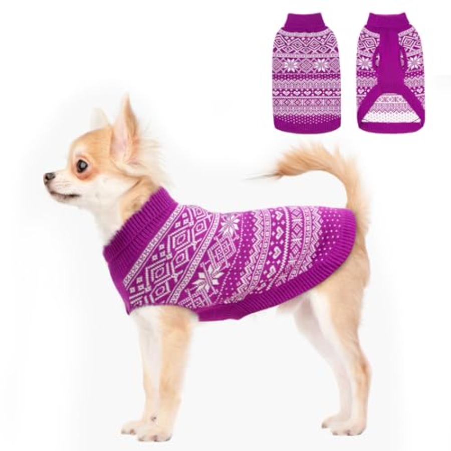 Dog Sweater Argyle - Warm Wint - Winter Clothing Boys recension och pris
