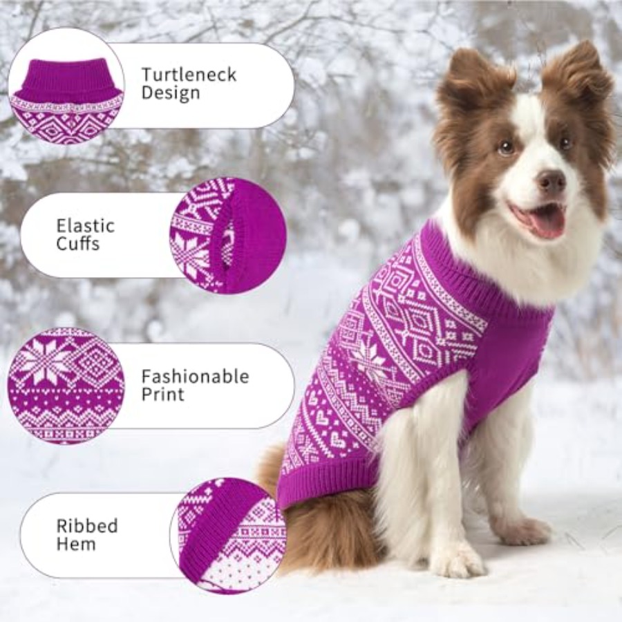 Dog Sweater Argyle - Warm Wint - Winter Clothing Boys recension och pris