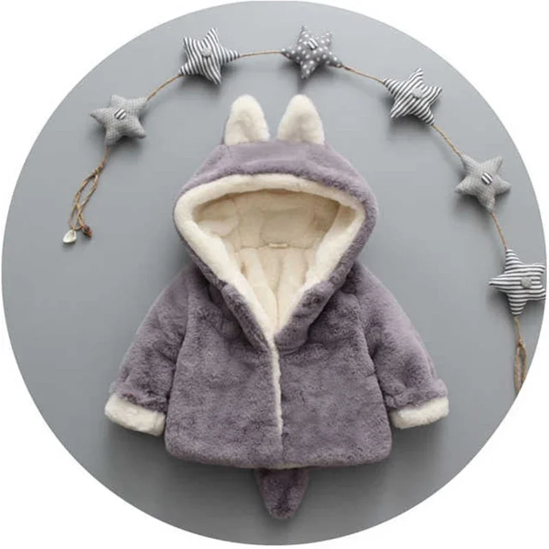 Cute Cat Ears Plush Baby Jacke - Winter Clothing For Babies recension och pris