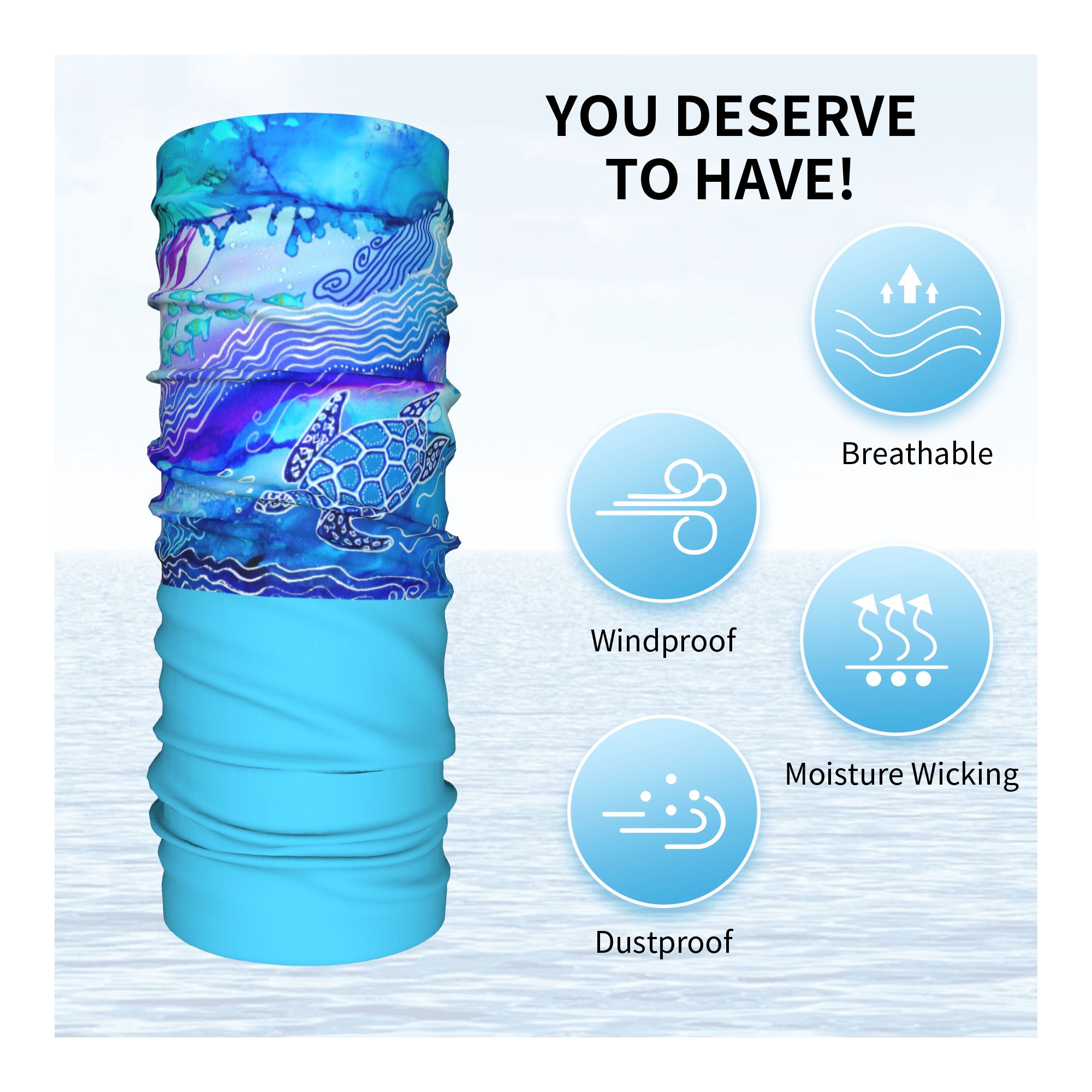 Custom Ocean Turtle Dive Winte - Neck Gaiter Fleece recension och pris
