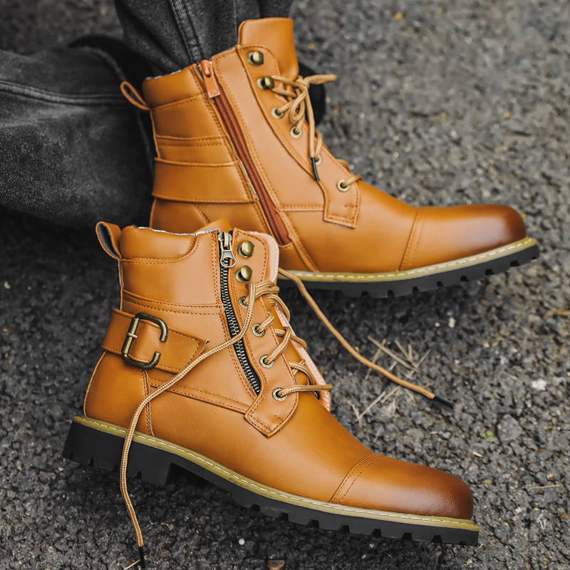 Quality Men Leather Boots Meta - Winter Clothing Material recension och pris