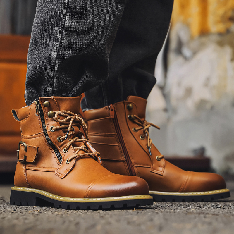 Quality Men Leather Boots Meta - Winter Clothing Material recension och pris