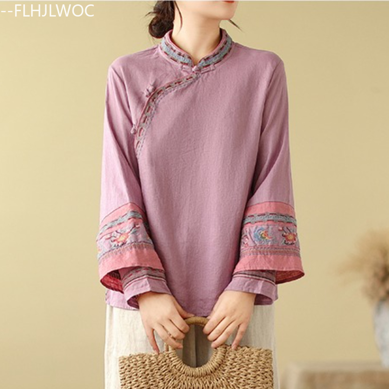 Cotton Linen Embroidery Tops C - Winter Clothing Vintage recension och pris
