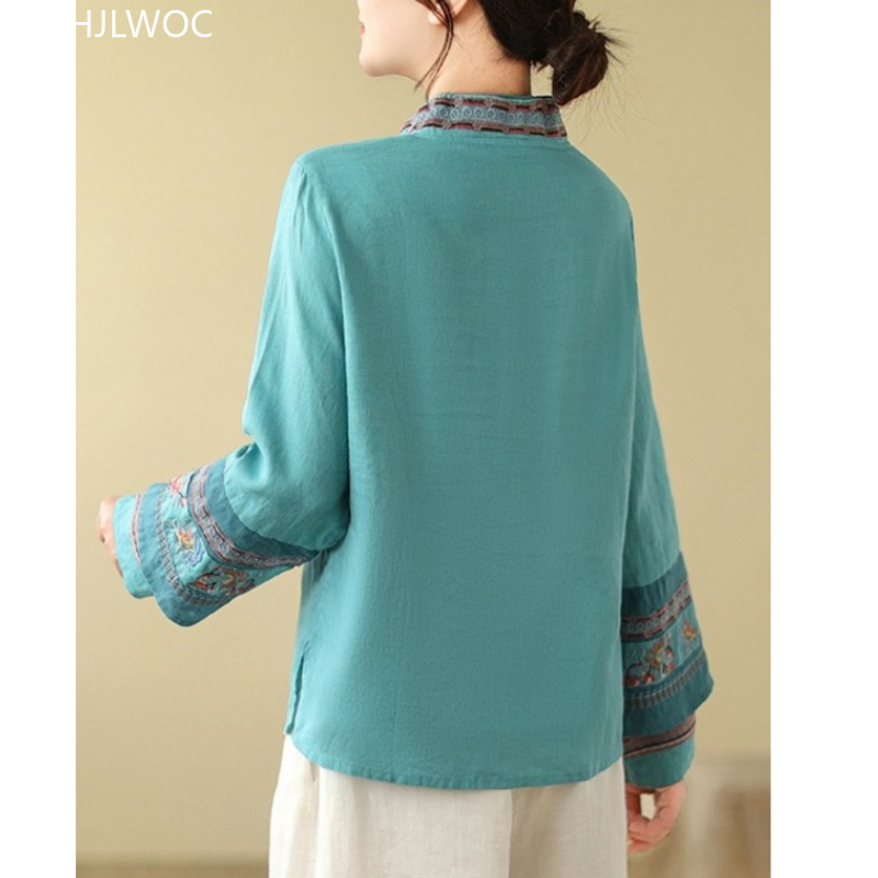 Cotton Linen Embroidery Tops C - Winter Clothing Vintage recension och pris