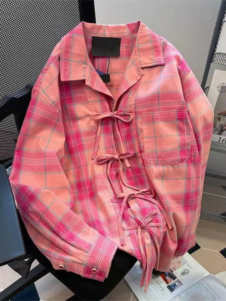 Y2k American Vintage Pink Plai - Winter Clothing Vintage recension och pris
