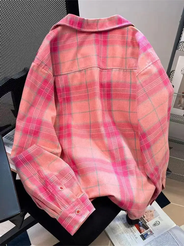 Y2k American Vintage Pink Plai - Winter Clothing Vintage recension och pris